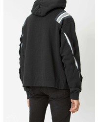 schwarzer Pullover mit einem Kapuze von Facetasm