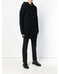 schwarzer Pullover mit einem Kapuze von Rick Owens