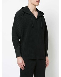 schwarzer Pullover mit einem Kapuze von Homme Plissé Issey Miyake