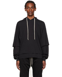 schwarzer Pullover mit einem Kapuze von Rick Owens DRKSHDW