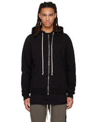 schwarzer Pullover mit einem Kapuze von Rick Owens DRKSHDW