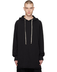 schwarzer Pullover mit einem Kapuze von Rick Owens DRKSHDW