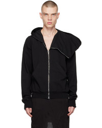 schwarzer Pullover mit einem Kapuze von Rick Owens DRKSHDW