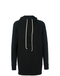 schwarzer Pullover mit einem Kapuze von Rick Owens DRKSHDW