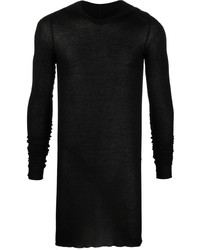 schwarzer Pullover mit einem Kapuze von Rick Owens