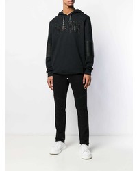 schwarzer Pullover mit einem Kapuze von Philipp Plein