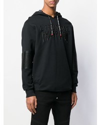 schwarzer Pullover mit einem Kapuze von Philipp Plein