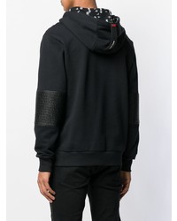 schwarzer Pullover mit einem Kapuze von Philipp Plein