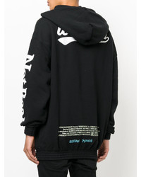 schwarzer Pullover mit einem Kapuze von Off-White