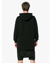 schwarzer Pullover mit einem Kapuze von Rick Owens