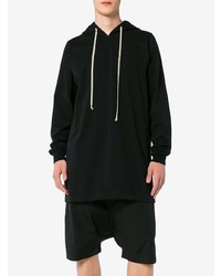 schwarzer Pullover mit einem Kapuze von Rick Owens