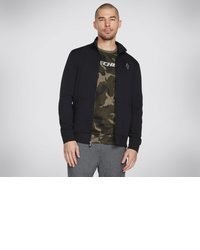 schwarzer Pullover mit einem Kapuze von Skechers