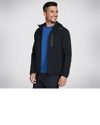 schwarzer Pullover mit einem Kapuze von Skechers