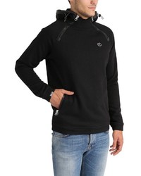 schwarzer Pullover mit einem Kapuze von Solid