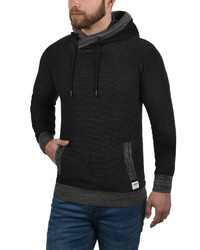 schwarzer Pullover mit einem Kapuze von Solid