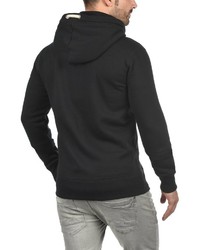 schwarzer Pullover mit einem Kapuze von Solid