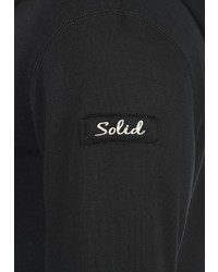 schwarzer Pullover mit einem Kapuze von Solid