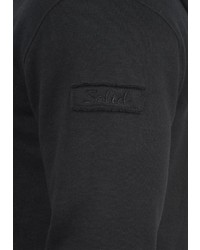 schwarzer Pullover mit einem Kapuze von Solid