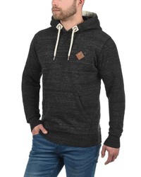 schwarzer Pullover mit einem Kapuze von Solid