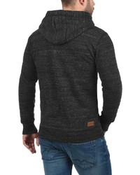 schwarzer Pullover mit einem Kapuze von Solid