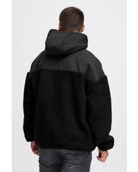 schwarzer Pullover mit einem Kapuze von Solid