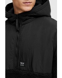 schwarzer Pullover mit einem Kapuze von Solid