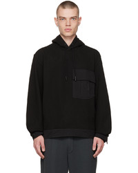 schwarzer Pullover mit einem Kapuze von Solid Homme