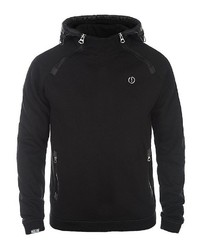 schwarzer Pullover mit einem Kapuze von Solid