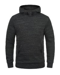 schwarzer Pullover mit einem Kapuze von Solid