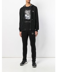 schwarzer Pullover mit einem Kapuze von Philipp Plein