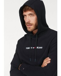 schwarzer Pullover mit einem Kapuze von Tommy Jeans