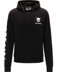 schwarzer Pullover mit einem Kapuze von Tuffskull