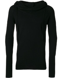 schwarzer Pullover mit einem Kapuze von Unconditional