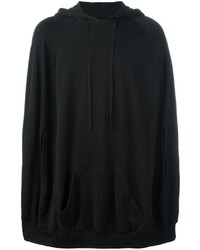 schwarzer Pullover mit einem Kapuze von Unravel