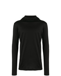 schwarzer Pullover mit einem Kapuze von Unravel Project