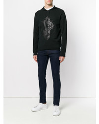 schwarzer Pullover mit einem Kapuze von Versace Jeans