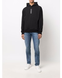 schwarzer Pullover mit einem Kapuze von Calvin Klein Jeans