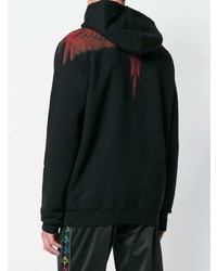 schwarzer Pullover mit einem Kapuze von Marcelo Burlon County of Milan