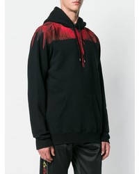 schwarzer Pullover mit einem Kapuze von Marcelo Burlon County of Milan