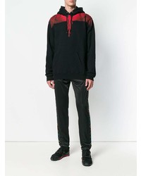 schwarzer Pullover mit einem Kapuze von Marcelo Burlon County of Milan