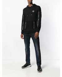 schwarzer Pullover mit einem Kapuze von Philipp Plein