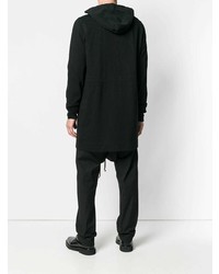 schwarzer Pullover mit einem Kapuze von Rick Owens