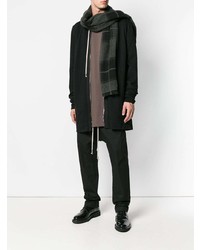 schwarzer Pullover mit einem Kapuze von Rick Owens