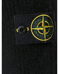 schwarzer Pullover mit einem Kapuze von Stone Island