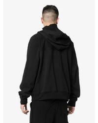 schwarzer Pullover mit einem Kapuze von Rick Owens