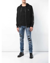 schwarzer Pullover mit einem Kapuze von Philipp Plein