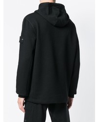 schwarzer Pullover mit einem Kapuze von Stone Island