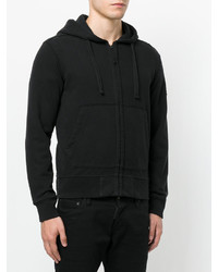 schwarzer Pullover mit einem Kapuze von Stone Island