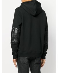 schwarzer Pullover mit einem Kapuze von Les Hommes Urban