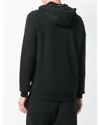 schwarzer Pullover mit einem Kapuze von Rick Owens DRKSHDW